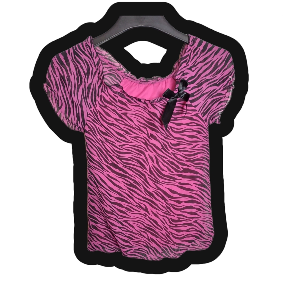 Pink animal print blouse